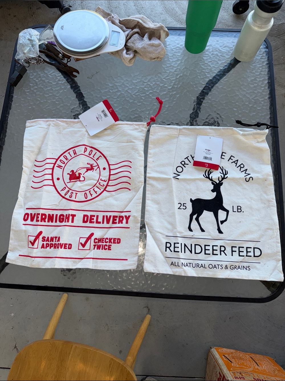 Holiday Style jumbo canvas Santa sacks